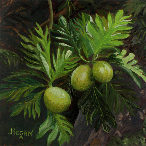 Breadfruit Poster featuring the painting Breadfruit by Megan Collins
