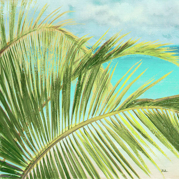 Bright Poster featuring the painting Bright Coconut Palm I by Patricia Pinto