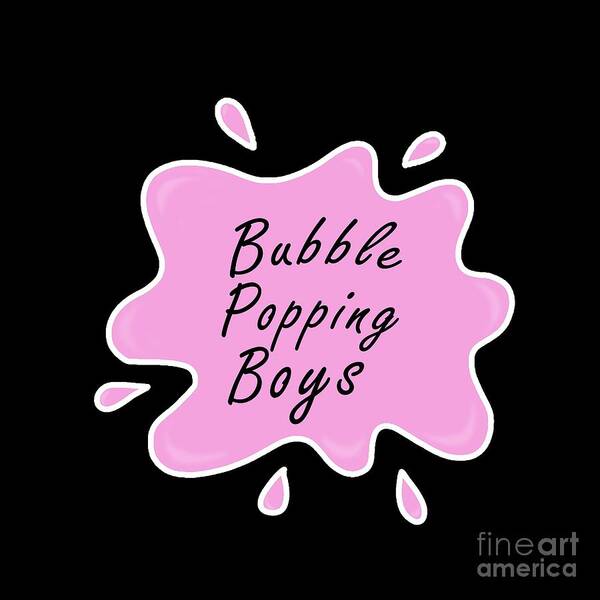 Bubble Popping Boys Poster featuring the digital art Bubble Popping Boys by Valentina Hramov