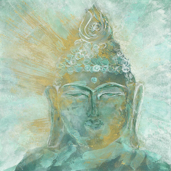 Buddha Poster featuring the painting Buddha Bright I by Chris Paschke