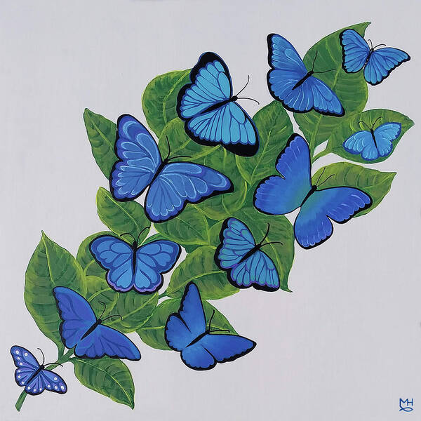 Butterflies Poster featuring the painting Butterfly Gathering by Marilyn Borne