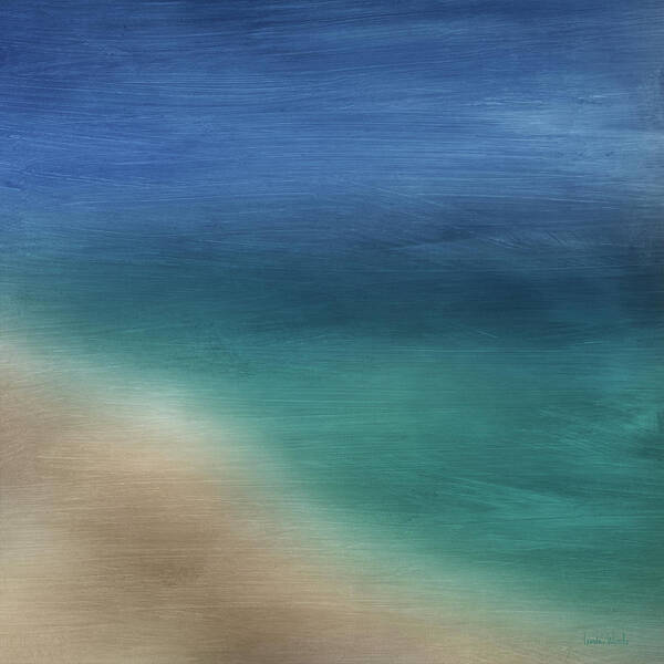Abstract Poster featuring the mixed media Cancun Coast- Art by Linda Woods by Linda Woods