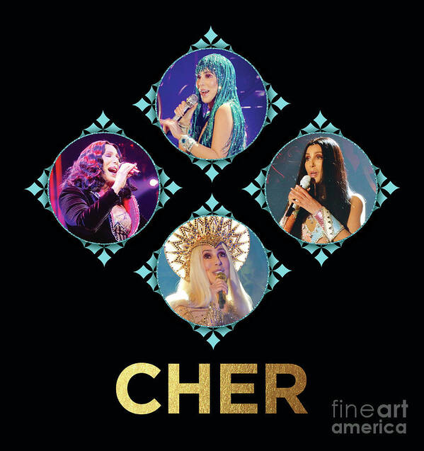Cher Poster featuring the digital art Cher - Blue Diamonds by Cher Style