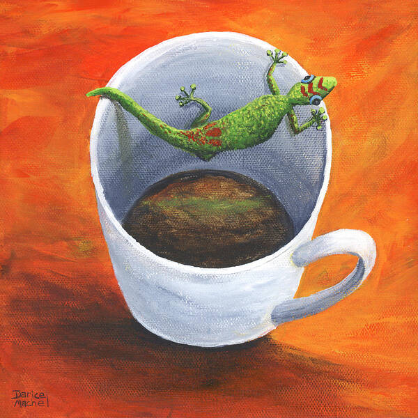 Animal Poster featuring the painting Coffee With A Friend by Darice Machel McGuire