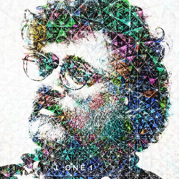 Terence Poster featuring the photograph Cosmic Terence Mckenna by J U A N - O A X A C A