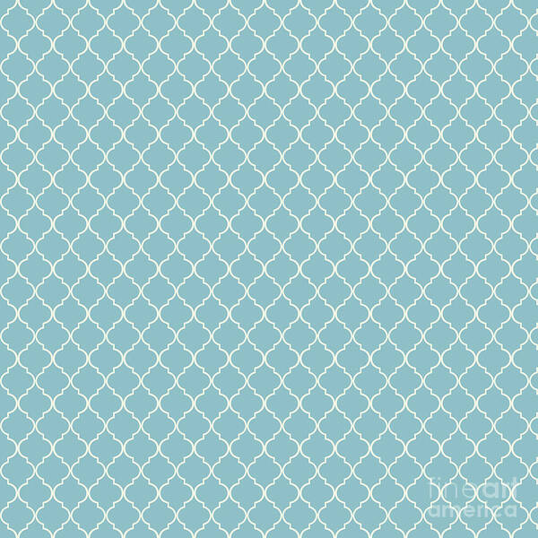 Damask Poster featuring the digital art Damask Blue Petit Four by Sharon Mau