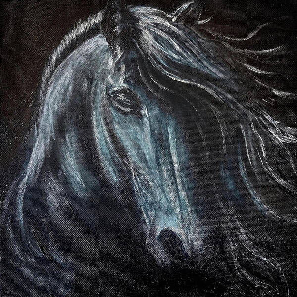  Poster featuring the painting Dark Horse by Michelle Pier