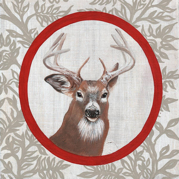 Oval Poster featuring the painting Deer Portrait by Gigi Begin
