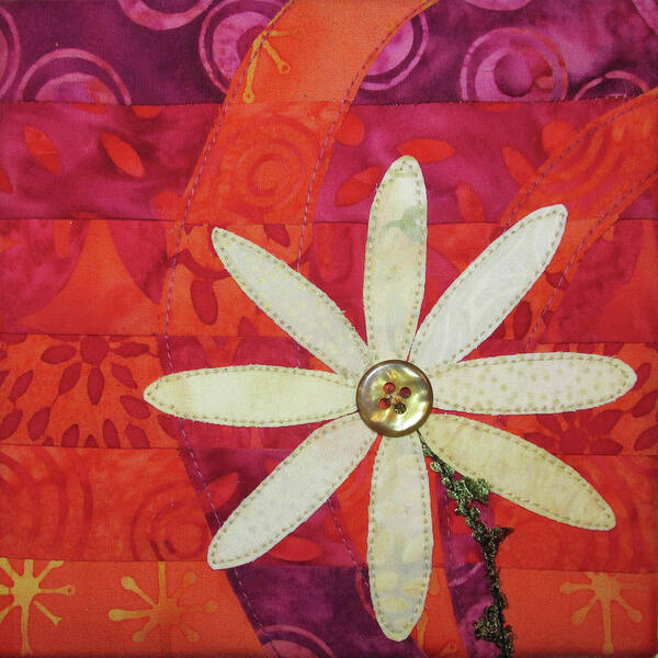 Daisy Poster featuring the tapestry - textile Delightful Daisy by Pam Geisel