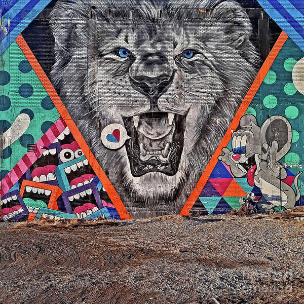 Mural Poster featuring the photograph Detroit Lion Mural by Walter Neal