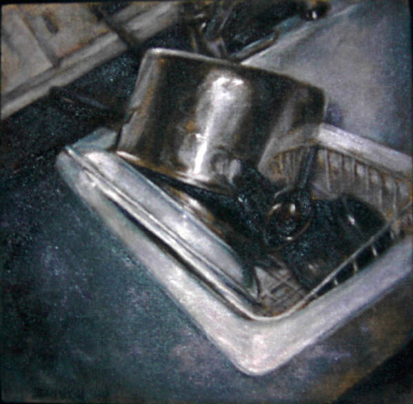 Sink Poster featuring the painting Domestication #1 by Janet Zoya