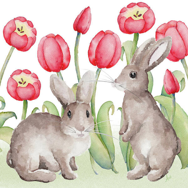 Easter Poster featuring the painting Easter Tulip II by Andi Metz