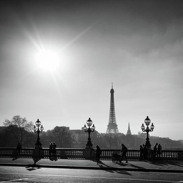Eiffel Poster featuring the photograph Eiffel Tower from Pont Alexandre 1 by Nigel R Bell