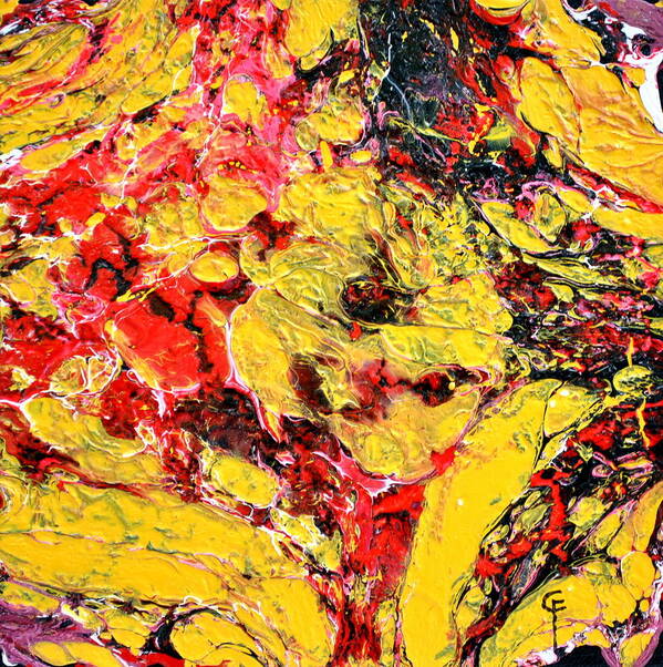 Abstract; Summer Yellows Poster featuring the painting Endless Summer #1 by Celeste Friesen
