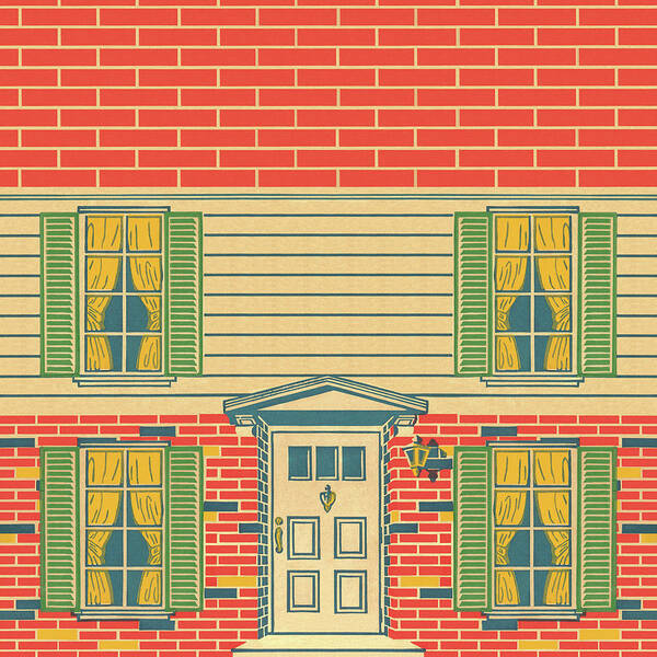 Architecture Poster featuring the drawing Facade of a House by CSA Images