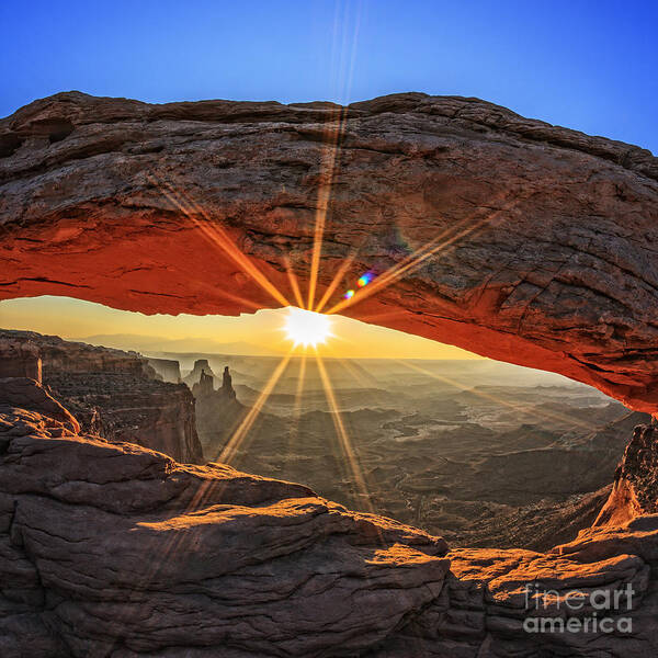 Southwest Poster featuring the photograph Famous Sunrise At Mesa Arch by Prochasson Frederic