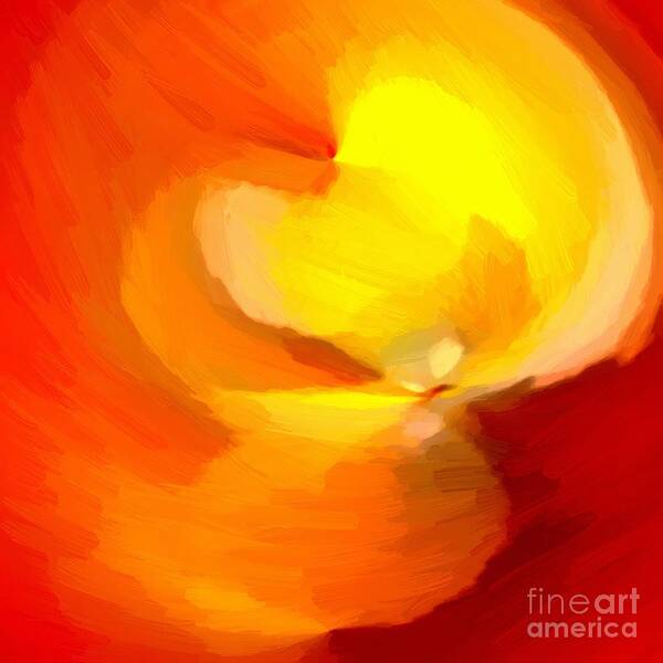 Firey Poster featuring the digital art Firey Flame Abstract Painting by Delynn Addams by Delynn Addams