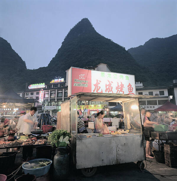 Working Poster featuring the photograph Food Hawker Stall by Martin Puddy