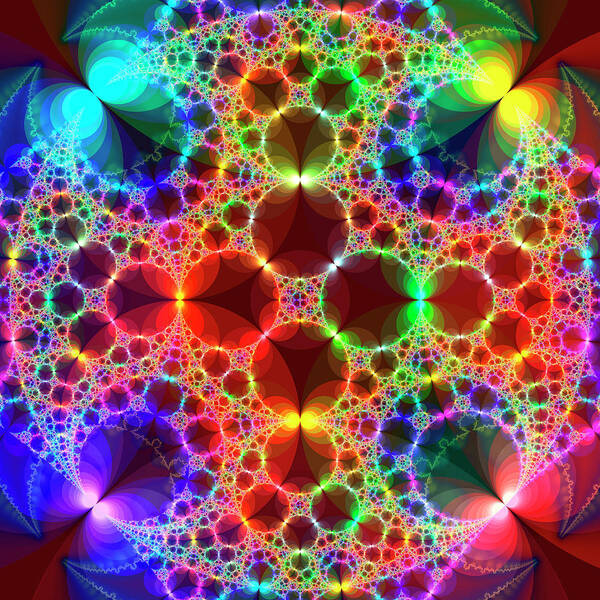 Fractal-prism Bubbles Poster featuring the mixed media Fractal-prism Bubbles by Tammy Wetzel
