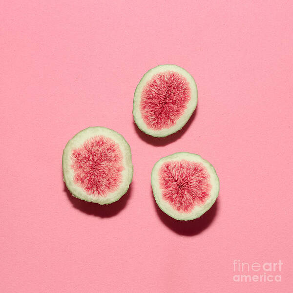 Figs Poster featuring the photograph Fresh Figs On Pink Backgroundvanilla by Evgeniya Porechenskaya