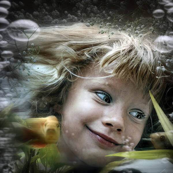 Creative Edit Poster featuring the photograph Funny Bubble by Ambra
