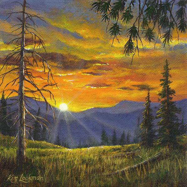 Sunset Poster featuring the painting God's Country by Kim Lockman