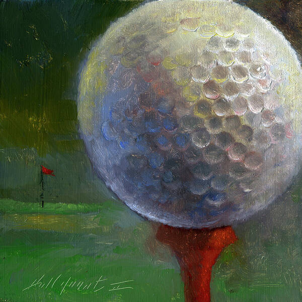 Athletic Equipment Poster featuring the painting Golf Ball by Hall Groat Ii