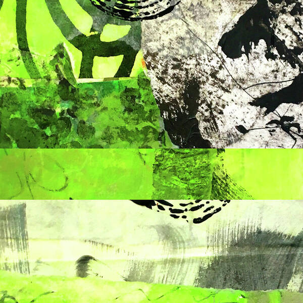 Green Poster featuring the painting Green Balance No. 5 by Nancy Merkle