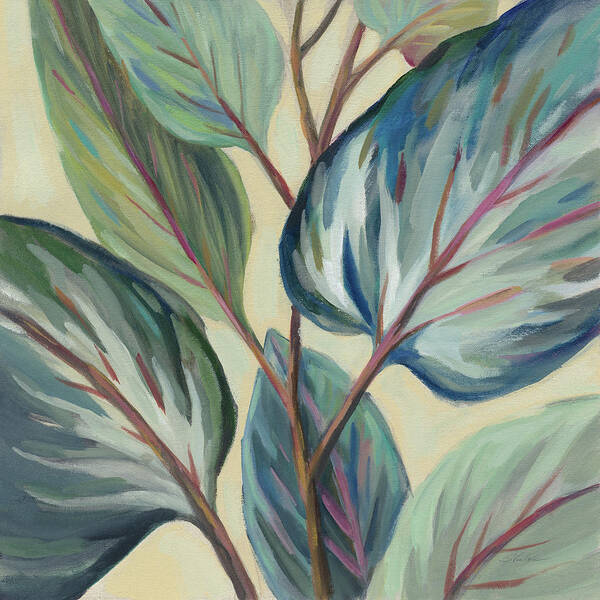 Beige Poster featuring the painting Greenhouse Leaves by Silvia Vassileva