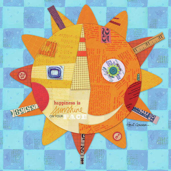 Happiness Sun Poster featuring the digital art Happiness Sun by Holli Conger
