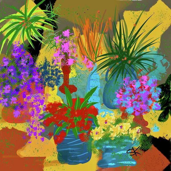 Flower Poster featuring the digital art Happy Bouquet by Sherry Killam