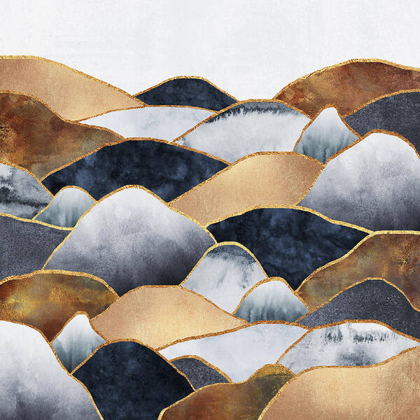 Graphic Poster featuring the digital art Hills by Elisabeth Fredriksson