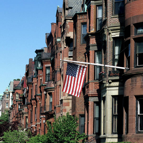 Row House Poster featuring the photograph Historic Back Bay Area, Boston by Hisham Ibrahim