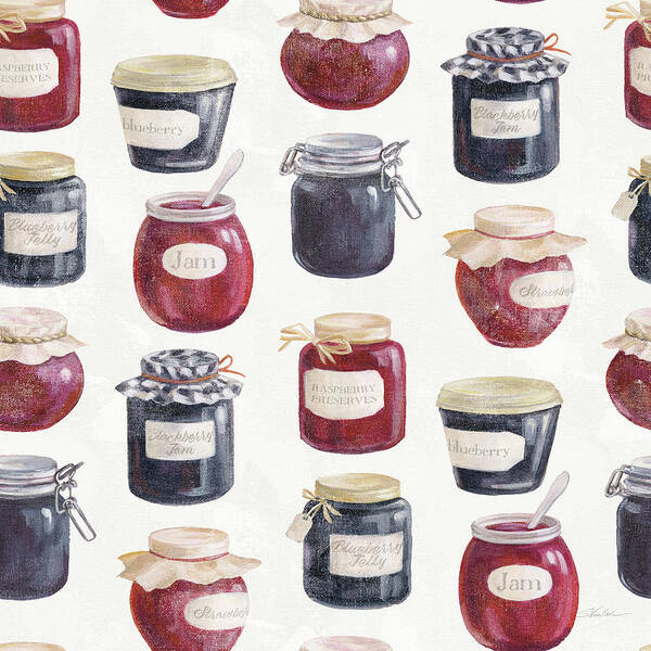 Blackberry Jam Poster featuring the painting Homemade Happiness Pattern IIia by Silvia Vassileva
