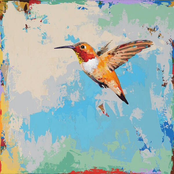 Hummingbird Poster featuring the painting Hummingbird #24 by David Palmer