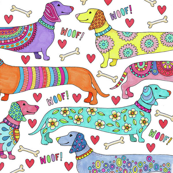 Irresistible Animals 20 - Color Poster featuring the digital art Irresistible Animals 20 - Color by Hello Angel