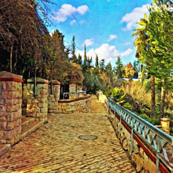 Pamela Storch Poster featuring the digital art Jerusalem's Secret Passageway by Pamela Storch