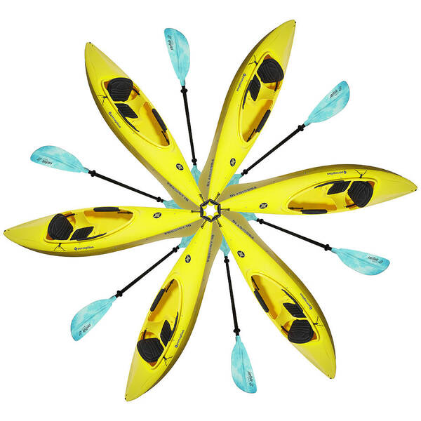 White Background Poster featuring the photograph Kayak Pattern by Davies And Starr