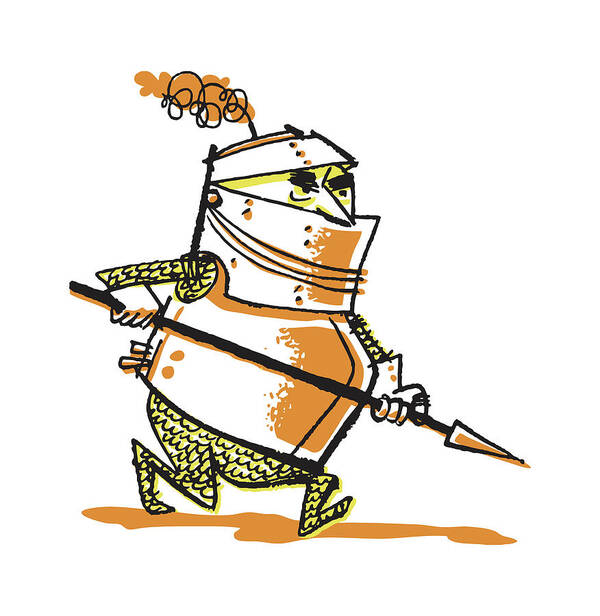 Activity Poster featuring the drawing Knight with Spear by CSA Images