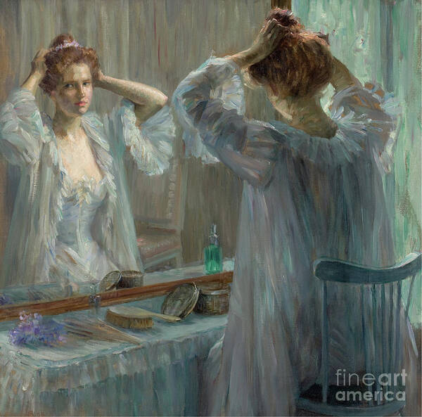 Oil Painting Poster featuring the drawing La Toilette by Heritage Images