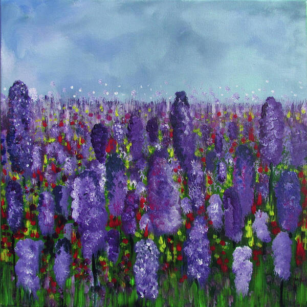 Lavender Poster featuring the painting Lavenderfield by Patricia Piotrak