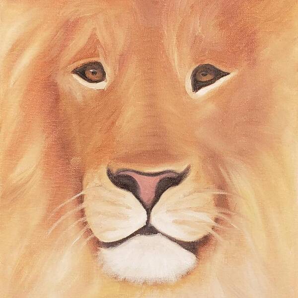 Lion Poster featuring the painting Lion by Amy Kuenzie