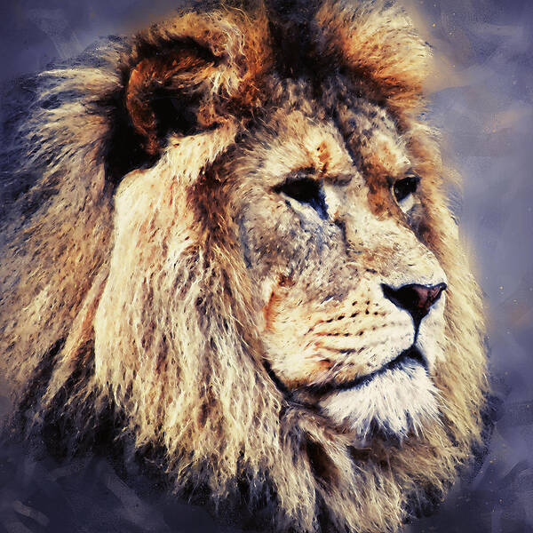 Lion King Poster featuring the painting Lion King - 13 by AM FineArtPrints