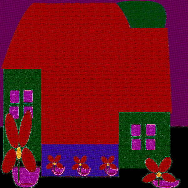 Art Poster featuring the digital art Little House Painting 74 by Miss Pet Sitter