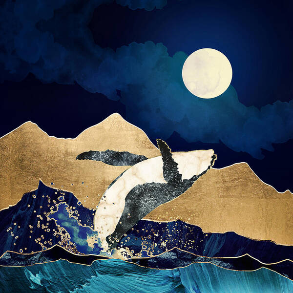 Whale Poster featuring the digital art Live Free by Spacefrog Designs