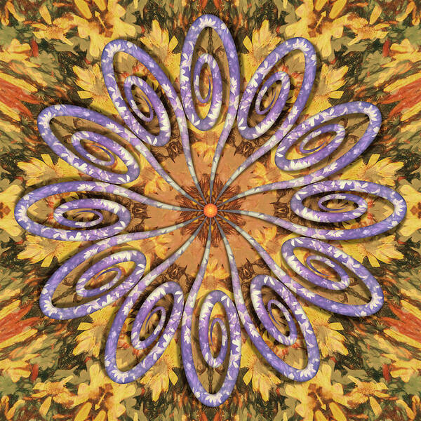 Spin-flower Mandalas Poster featuring the digital art Loopsy Daisy by Becky Titus