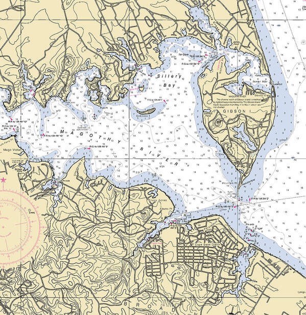 Magothy River Poster featuring the mixed media Magothy River -maryland Nautical Chart _v2 by Bret Johnstad