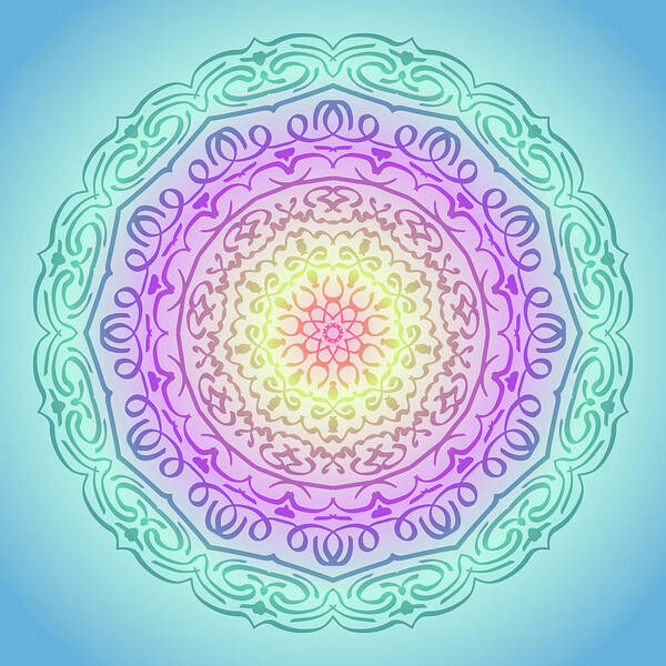 Digital Art Poster featuring the digital art Mandala 9 by Angie Tirado