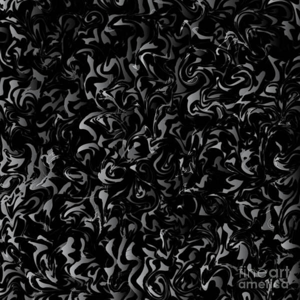 Curve Poster featuring the digital art Marble Texture Background In Black by Yuliya