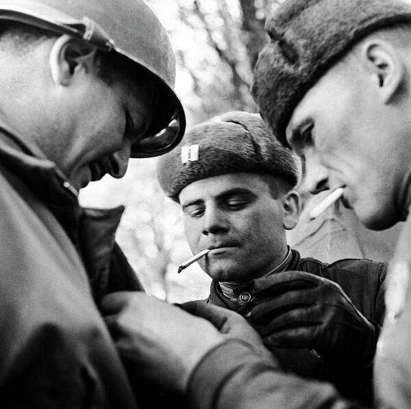 02/03/05 Poster featuring the photograph Meeting In Torgau by John Florea